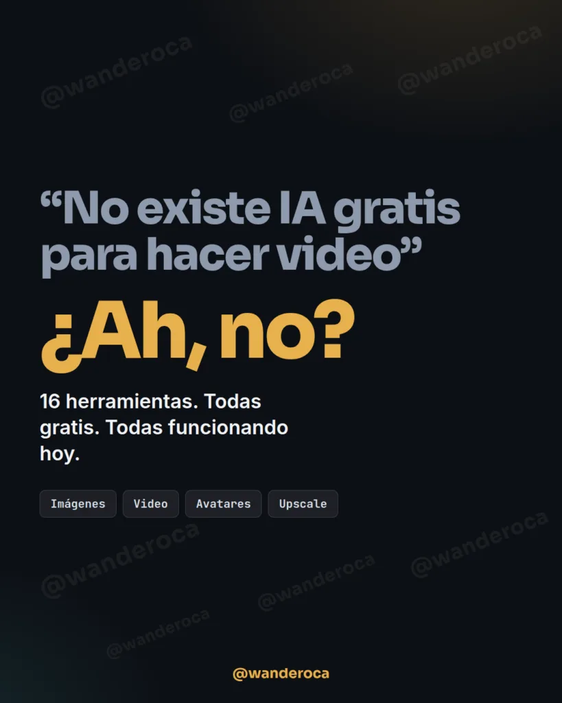 16 IA gratis para crear video, guía en español